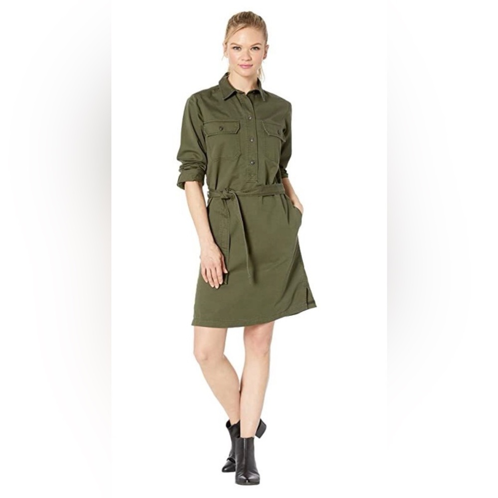 FILSON Colville long sleeve shirt dress, olive green, size XL